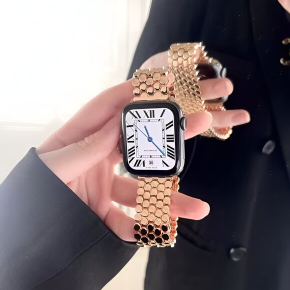 Adjustable Stainless Straps Watch Band For Apple Watch - Rosegold - Picture 2 of 5